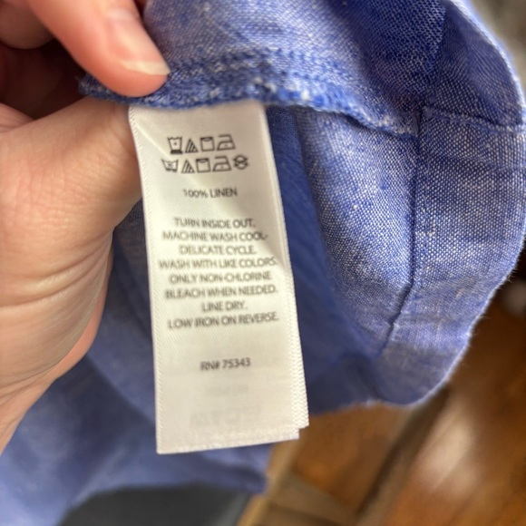 Sigrid Olsen 100% Linen Chambray-look Blue lightweight Sheath Dress Sz M - Picture 3 of 8